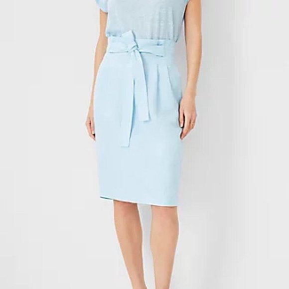 Ann Taylor Dresses & Skirts - Ann Taylor Linen Blend Paperbag Pencil Skirt New